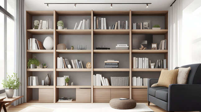 Interior of a modern study room 