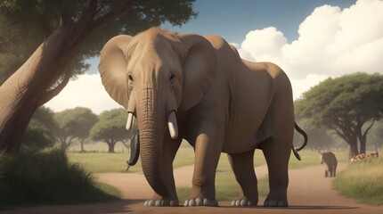  a big elephant in the wild
