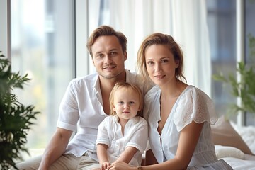 Obraz premium child family mother portrait father woman happy daughter son man girl female black american african love together boy parent generative ai