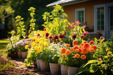 Fototapeta na wymiar Capture of the joy home gardening