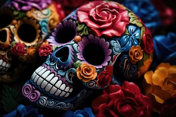 Painted skulls for the Day of the Dead.