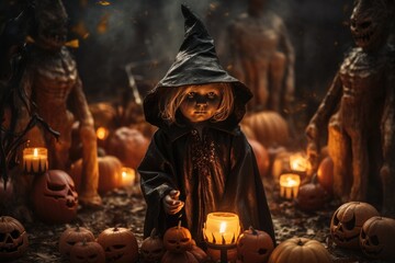 Naklejka premium scary Halloween doll.