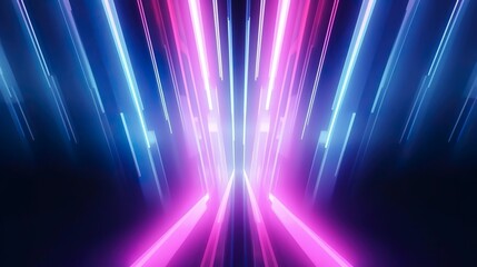 Obraz premium 3d rendering abstract neon background with ascending