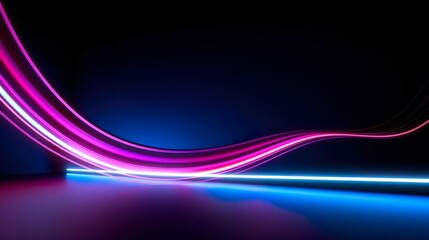 3d animation abstract neon background pink blue ribbon