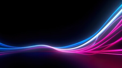Fototapeta premium 3d animation abstract neon background pink blue ribbon