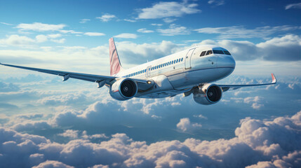 Fototapeta na wymiar war plane, passengers, flying through the air, clouds, sky