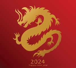 year of the dragon. 2024 dragon happy new year 