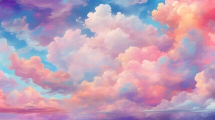 Vibrant And Colorful Cloudy Sky Background Cloudscape With Vibrant Colors Sky Wallpaper Vivid And Vibrant Cloudscape AI Generative