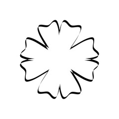 Outline shamrock. Four leaf clover icon. Good luck charm. Happy St. Patrick day. Vector illustration