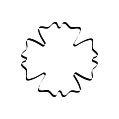 Outline shamrock. Four leaf clover icon. Good luck charm. Happy St. Patrick day. Vector illustration