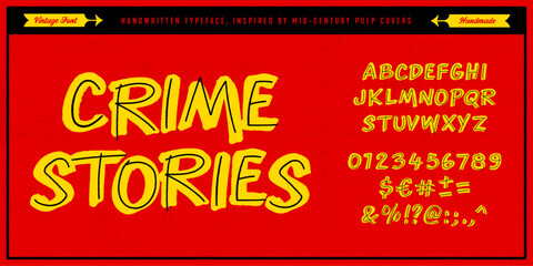 Handwritten Original Typeface Inspired by Vintage Pulp Books, Magazine Covers, B-Movies and Horror Films. - 645801930