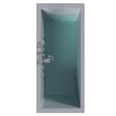 bathtub isolated on a transparent background, 3D illustration, and a CG render
