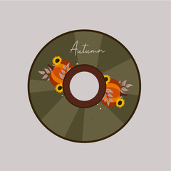 Illustration Compact Disc with Autumn
