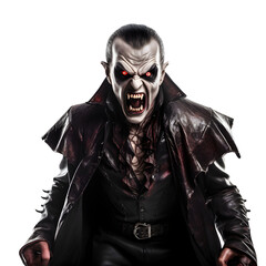 Scary Vampire Isolated on Transparent Background