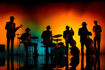 Silhouette of a jazz concert