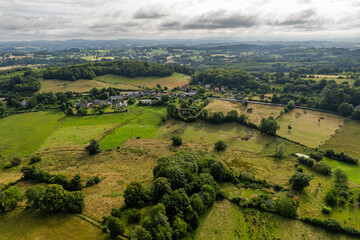 Fototapeta na wymiar Panoramic view on nature around french village Benevent l Abbaye in Summer 2023