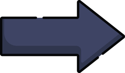 Direction arrow graphic. Detailed arrow shaded. Arrow illustration.
