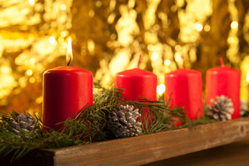 First candle on an advent wreath