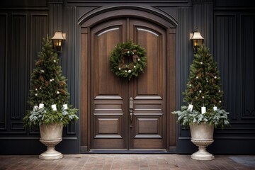 Fototapeta na wymiar Christmas wreath. Decor for the holidays. Merry christmas and happy new year concept.