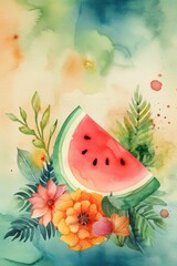 Obraz na płótnie Canvas summer themed watermelon illustration