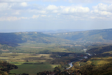 Naklejka premium mountain landscape from a bird's-eye view