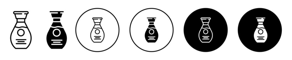 soy sauce icon. Food caviar bottle flask symbol. Cooking Soybean oil container vector. Rice liquid flavor glass bottle sign.