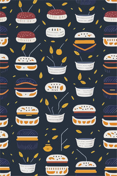 Timeless Diner Vibes, Pattern Background Illustration