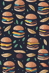 Burger Pop Sensation, Vertical Retro Artwork