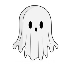 Halloween ghost on a white background. Vector illustration