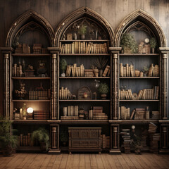 old books in a library