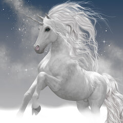 Stardust Unicorn - The Unicorn is a mythical creature that has a horse body with forehead horn and cloven hooves.