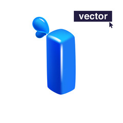 Letter I logo 3D render in cartoon cubic style made of blue clear water and dew drops. Eco-friendly vector illustration. Impossible isometric shapes. Perfect for nature banner, healthy filter labels.