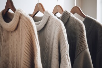 A cozy boutique that presents a collection of warm, stylish knitwear in soft pastel colors for the autumn-winter season.