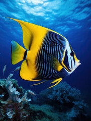 Fototapeta premium Angelfish in its Natural Habitat, Wildlife Photography, Generative AI