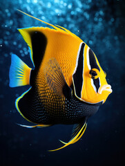 Naklejka premium Angelfish in its Natural Habitat, Wildlife Photography, Generative AI