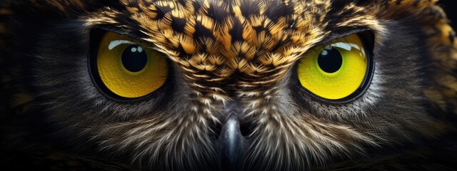 close up of the eyes of a owl