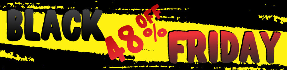 BLACK FRIDAY BANNER BANNER PROMOTION TAG DISCOUNT 48% OFF