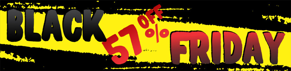 BLACK FRIDAY BANNER BANNER PROMOTION TAG DISCOUNT 57% OFF
