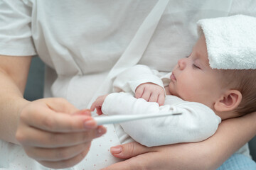 Combining tech and traditional techniques for baby's health. Concept of versatile maternal care