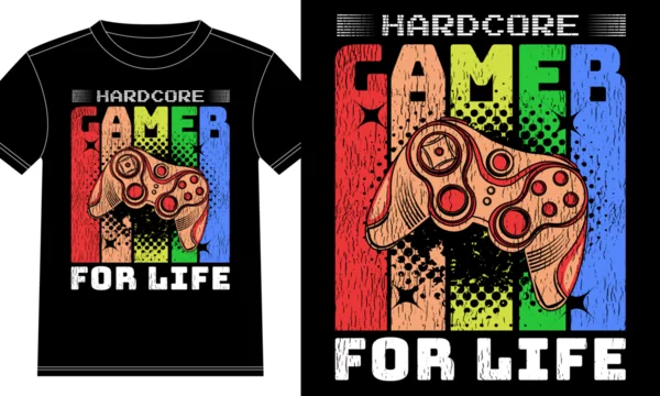 Life is a game hardcore gamer color green cream Vector Image