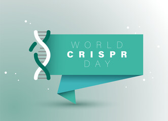 World CRISPR Day. Paper sign. Medical vector illustration. Health care