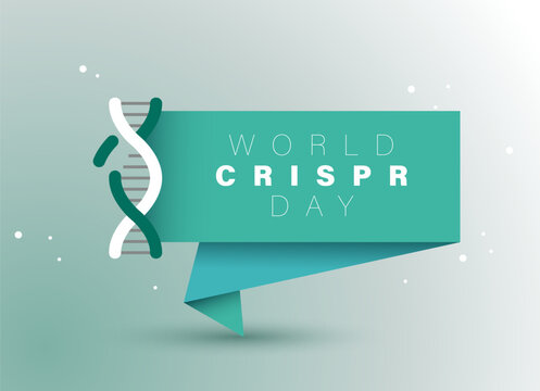 World CRISPR Day. Paper sign. Medical vector illustration. Health care