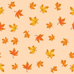 Hello autumn leaves seamless pattern