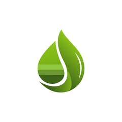 water drop and leaf logo vector