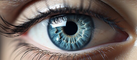 Woman's eye with long eyelashes