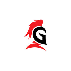 g helmet warrior logo vector
