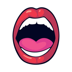 mouth pop art female