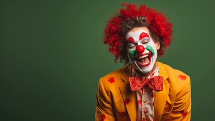 Clown with a red nose - obrazy, fototapety, plakaty