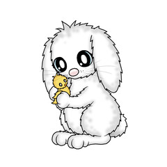 bunny with chick