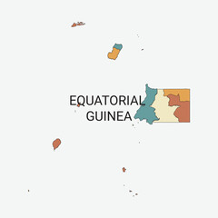 Equatorial Guinea vector map with administrative divisions